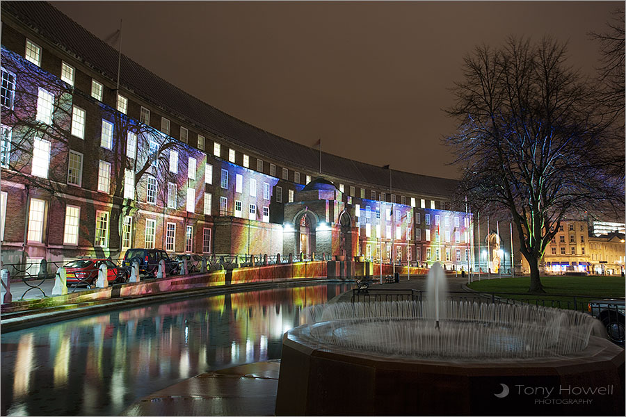 College Green, Bristol, Winter, Night