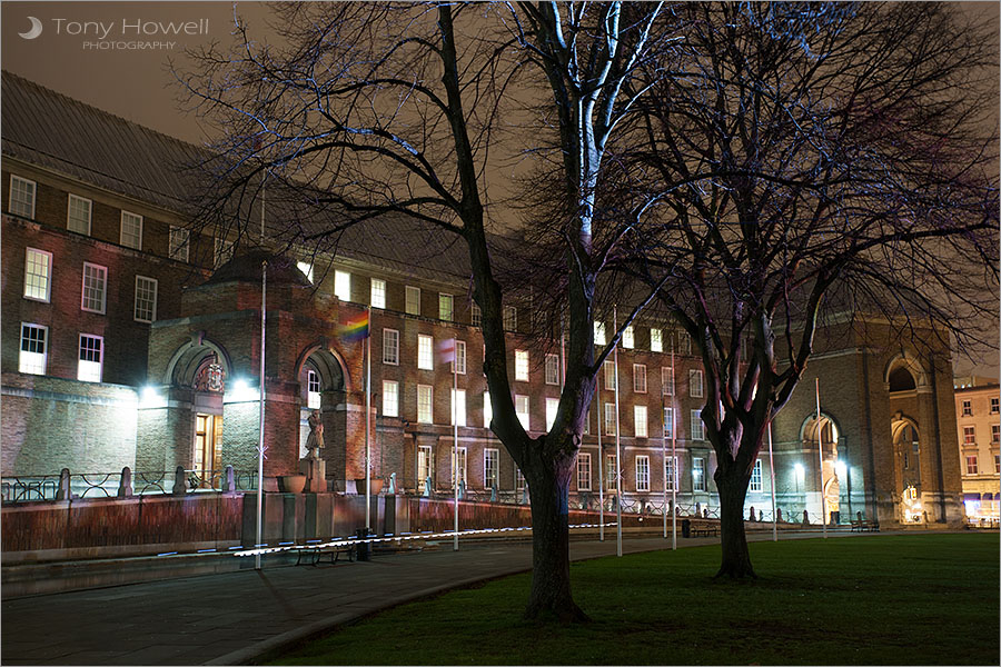 College Green, Bristol, Winter, Night