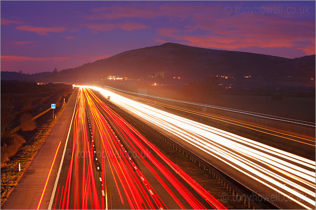 Crooks Peak, M5 Motorway, Traffic Trails 