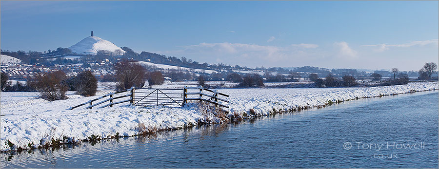 Glastonbury Tor, Snow, River Brue