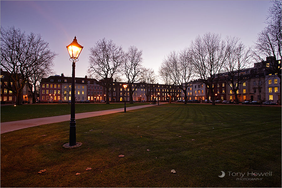 Queens Square, Bristol, Dusk